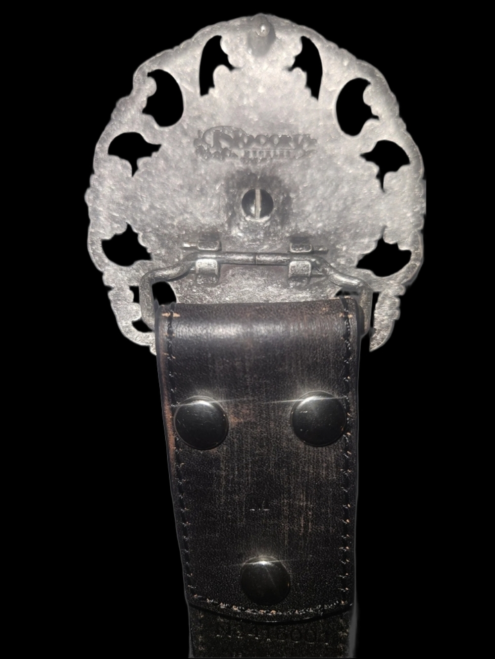 Nocona Floral Tooled Leather Belt with Decorative Silver Conchos - Picture 8 of 8